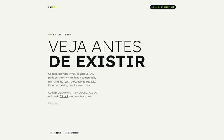 Galeria de displays em realidade aumentada