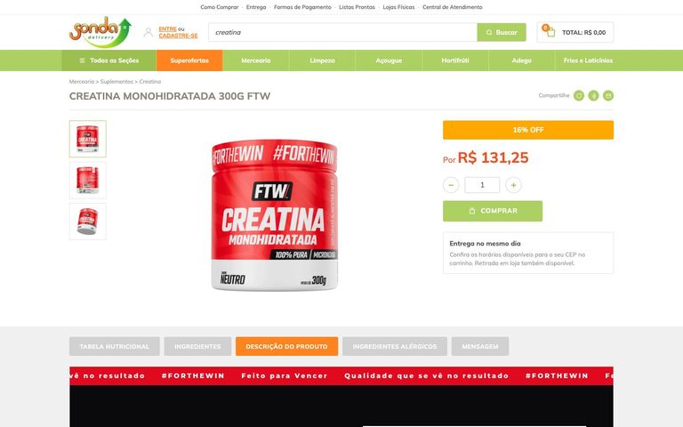 Vitrine virtual da FTW