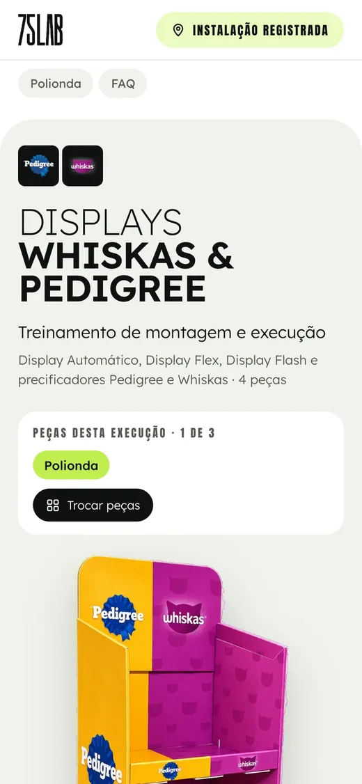 Página da peça aberta pelo QR
